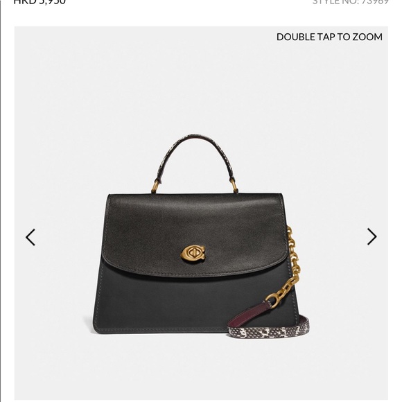 Coach Handbags - COACH Parker Top Handle 32 in w/ Snakeskin Detail